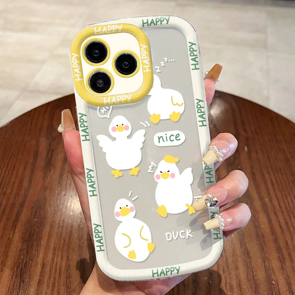 Cut Cat Aninal Phone Case For iPhone 13 Funda iPhone 15 11 16 14 17 Pro Max Air 12 7 8 Plus SE 2020 17promax Silicone Soft Cover