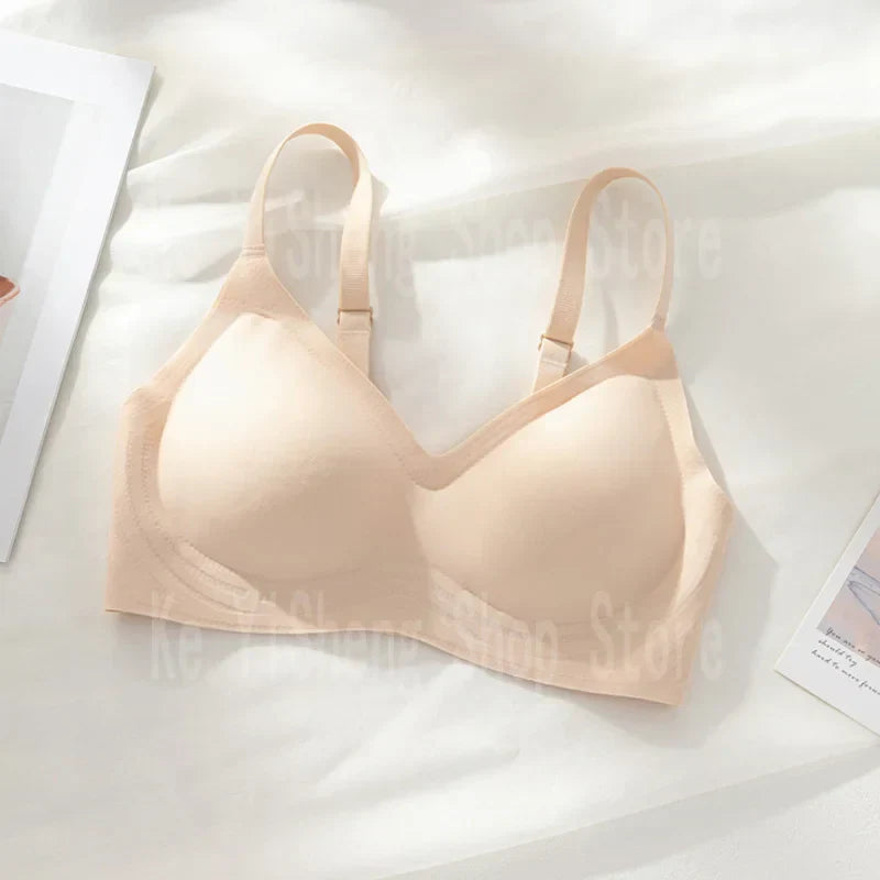 Small breast seamless bra Women's small breast push-up comfortable non-underwire soft support closed breast bra