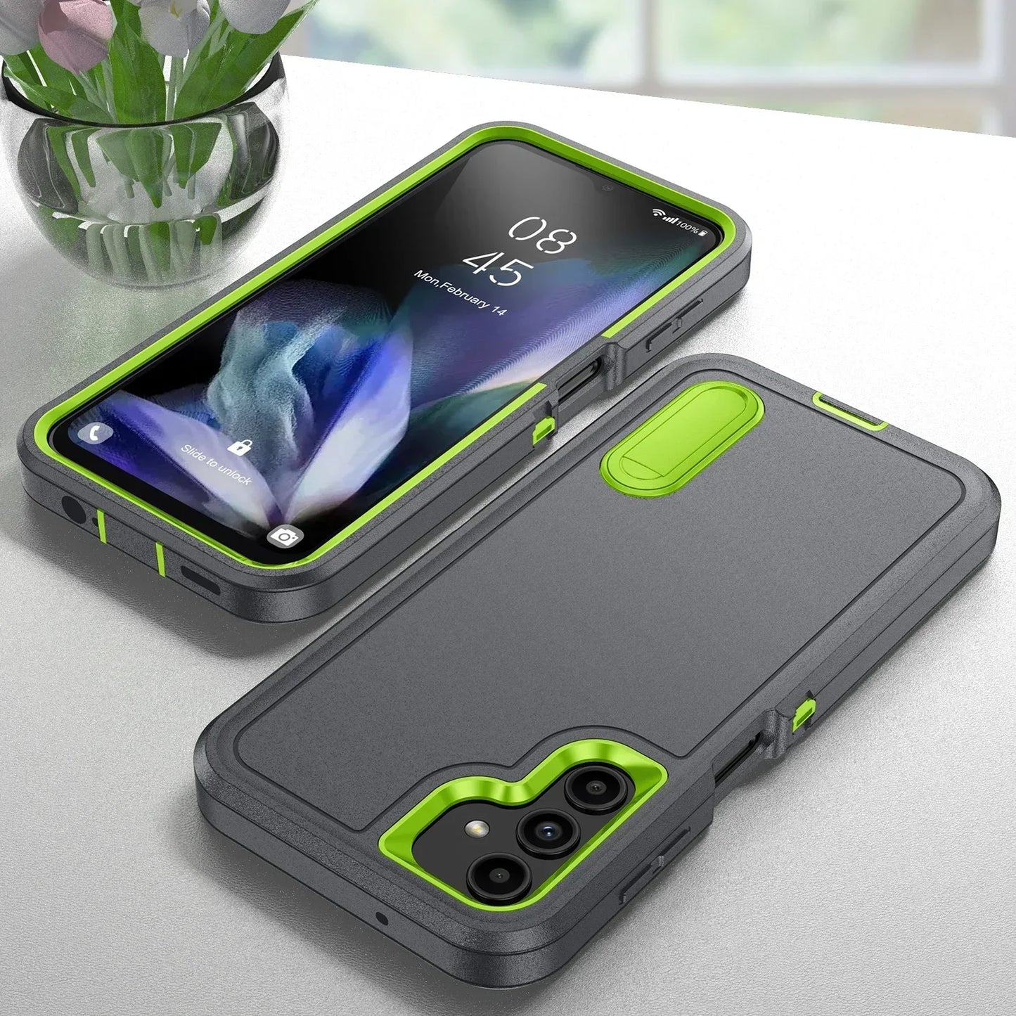 Case For Samsung Galaxy S25 S22 S23 FE S24 Ultra Plus Full Body 3 in 1 Shockproof Heavy Duty Anti-Scratch Rugged Kickstand Cover