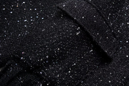 Nlzgmsj Women Shiny Sequin Jacket Y2k Gold Color Stand Collar Long Sleeve Short Coat Autumn Winter Ladies High Streetwear