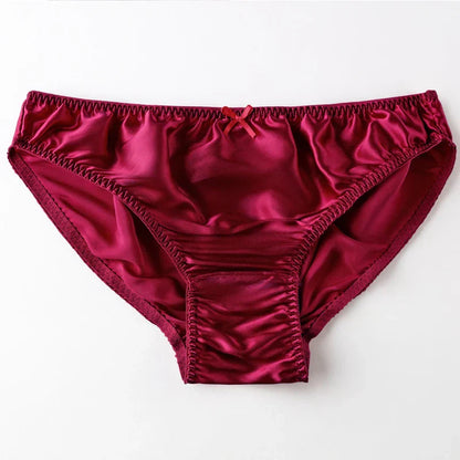 Women'S Panties 100% Mulberry Silk Sexy Underwear Female Soft Smooth Lingerie Low-Waist Solid Color Ladies Sensual Briefs