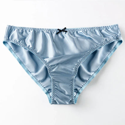 Women'S Panties 100% Mulberry Silk Sexy Underwear Female Soft Smooth Lingerie Low-Waist Solid Color Ladies Sensual Briefs