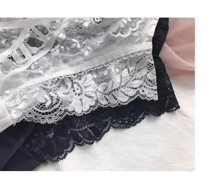 S-XXXL plus size sexy high-waist lace panties, thongs, hollow underwear, lingerie