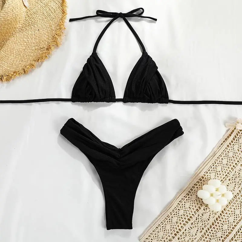 New Sexy Bikini Women Print Brazilian Bikini Set Halter Backless Swimsuit Swim Wear Biquini Dot biquini female