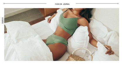 CINOON Women Seamless Bra Set Sexy Thong Low Waist Panties Wire Free Bra Bralette Lingerie Brassiere Cotton Female Underwear Set
