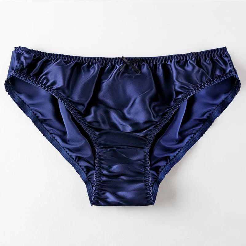 Women'S Panties 100% Mulberry Silk Sexy Underwear Female Soft Smooth Lingerie Low-Waist Solid Color Ladies Sensual Briefs