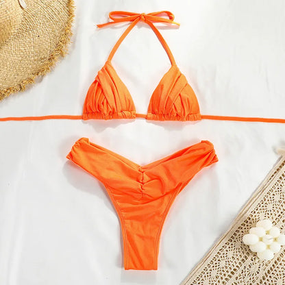 New Sexy Bikini Women Print Brazilian Bikini Set Halter Backless Swimsuit Swim Wear Biquini Dot biquini female