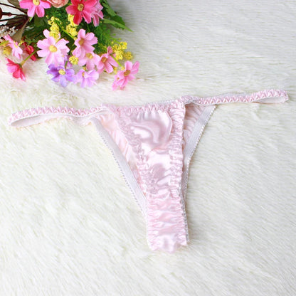 100% Mulberry silk woman briefs natural silk summer cool sexy thong lady panties