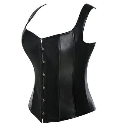 X New Steampunk Steel Boned Lace up Back Sexy Body Bustier Overbust Corset Women Waist Cincher Corsets Black Plus Size S-6XL