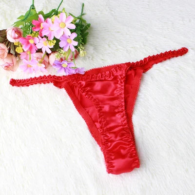 100% Mulberry silk woman briefs natural silk summer cool sexy thong lady panties
