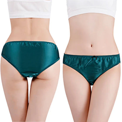 Women'S Panties 100% Mulberry Silk Sexy Underwear Female Soft Smooth Lingerie Low-Waist Solid Color Ladies Sensual Briefs