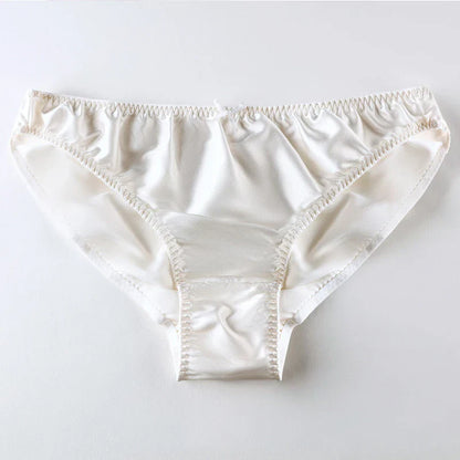 Women'S Panties 100% Mulberry Silk Sexy Underwear Female Soft Smooth Lingerie Low-Waist Solid Color Ladies Sensual Briefs