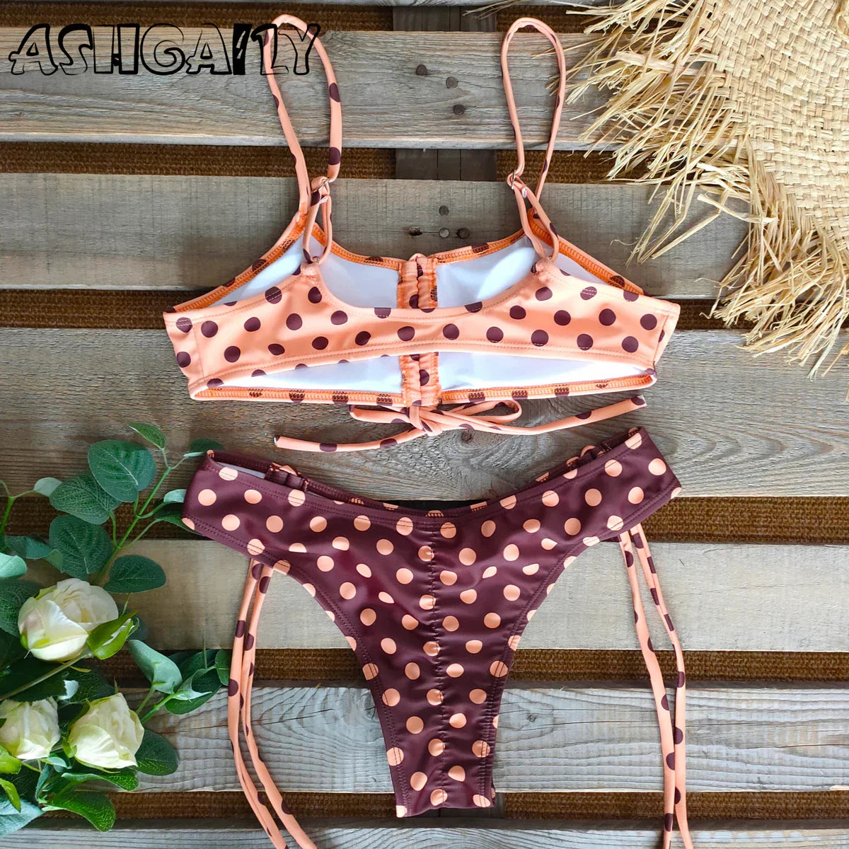 New Sexy Bikini Women Print Brazilian Bikini Set Halter Backless Swimsuit Swim Wear Biquini Dot biquini female