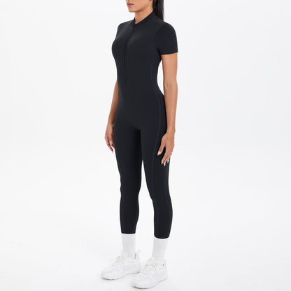 Sexy Backless Bodycon Scrunch Jumpsuit Raises Butt Women Dance Fitness Overalls Push Up  With Chest Cushion Yoga Sport Jump Suit