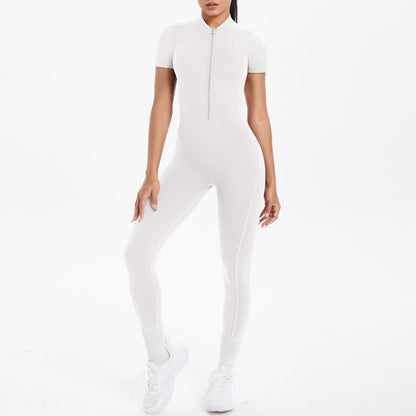 Sexy Backless Bodycon Scrunch Jumpsuit Raises Butt Women Dance Fitness Overalls Push Up  With Chest Cushion Yoga Sport Jump Suit