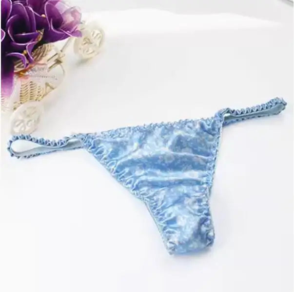 100% Mulberry silk woman briefs natural silk summer cool sexy thong lady panties