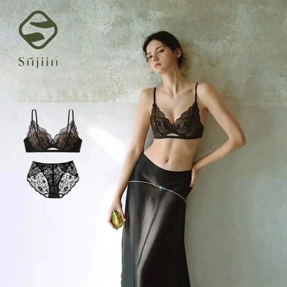 SUJIIN Summer Sexy Bra and Panty Sets for Woman Lace Comfort Bras Set Hot Women's Small Chest Wireless Lingerie Femme MX325