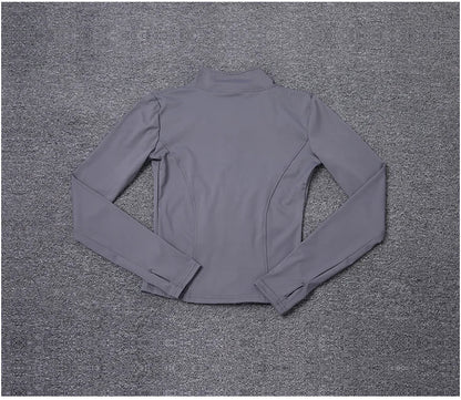 Women Sport Jacket Long Sleeve Shirt Workout Coat Gym Training Clothing Yoga Sportswear