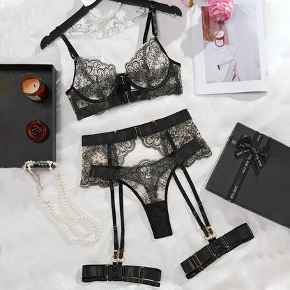 Two-piece Women's Set G-string Transparent Underwear Lolita Romantic Lingeries Set Sexy Bra and Panties Sets Lingerie for Woman