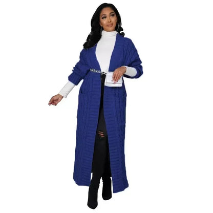 2024 New Women's Fashionable Cardigan Sweater Casual Long Sleeve Solid Color Jacket Autumn/Winter Amazon Europe Style