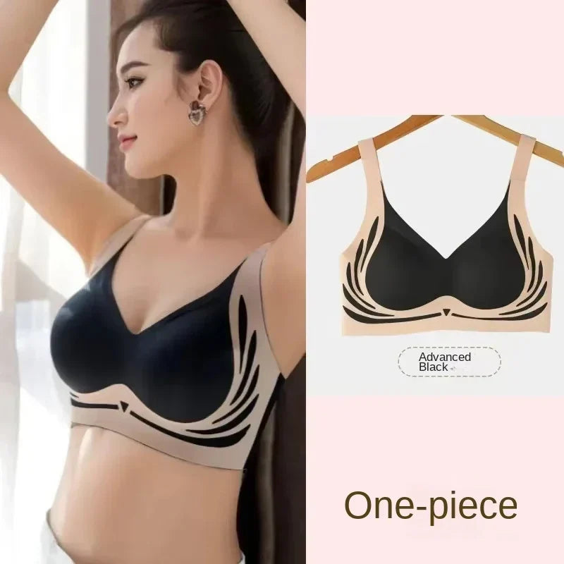 Plus Size Super Gather Push Up Bras Women Soft Support Seamless Underwear Female Full Cup Lift-Up Bras No Steel Sleepwear