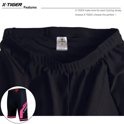 X-TIGER Women Cycling Shorts 3D Gel Padded Shockproof MTB Mountian Bicycle Shorts Road Racing Bike Shorts Summer Outfit Clothes