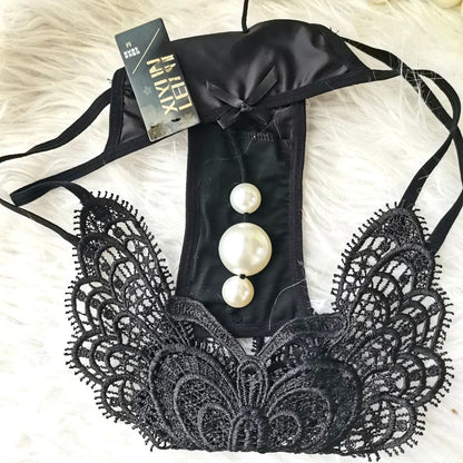 Customized Imitation Pearl Underwear Into The Body To Increase Massage Beads, Sexy Thong Tighten Briefs Thong  Panties Women