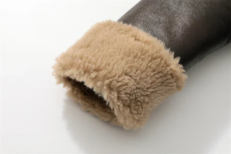 2025 Autumn winter new women's thickened warm double-sided short jacket Women's brown coat