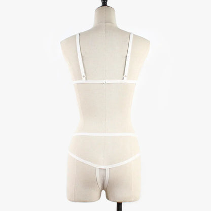 Women Sexy Lingerie Corset Solid Erotic Mesh Transparent Bra Panty Lingerie Underwear Set Lenceria Erotica Mujer Sexi Babydoll