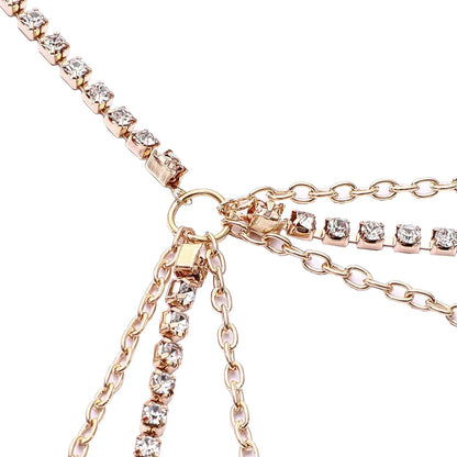 Sexy Body Chains for Women Rhinestone Bikini Chest Bra Chains Body Jewelry Fashion Summer Accessories