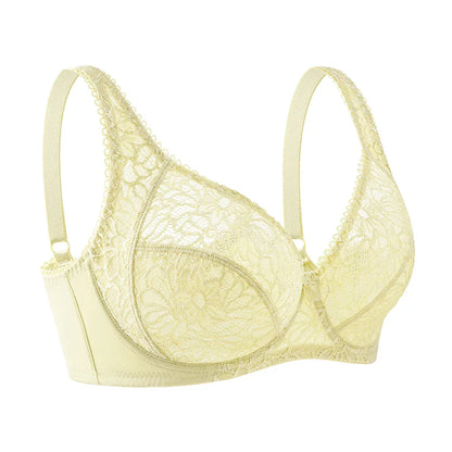 Womens Bras Ultra-Thin Perspective Deep V Lace Sheer Plus Size Bra Female Underwear Sexy Lingerie BH Tops 70-100 B C D E F Cup