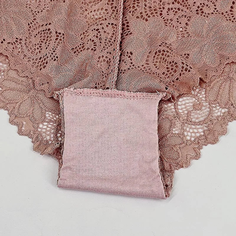 5 PCS/Set Mesh Briefs M-2XL Lace Panties Sexy Transparent Underwear Low Rise Panties Girls Intimates Lingeri