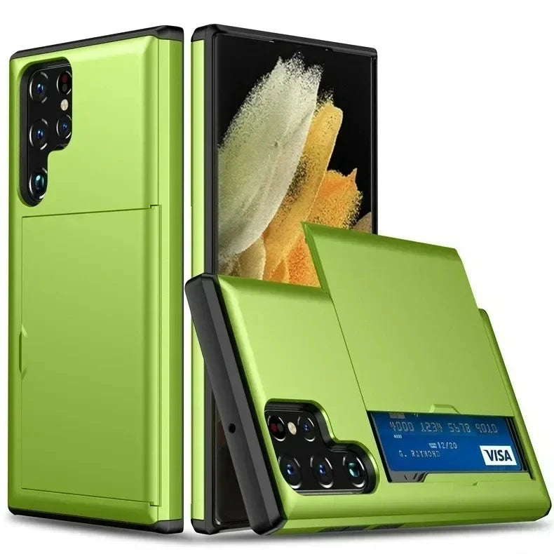 Cover For Samsung Galaxy S26 S24 S23 FE S25 Edge Plus Ultra A55 A16 A36 A56 5G Phone Case With Card Holder Shockproof Heavy Duty