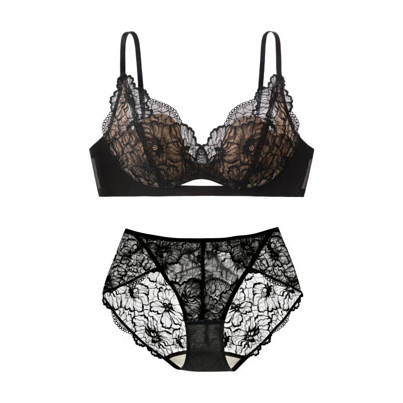 SUJIIN Summer Sexy Bra and Panty Sets for Woman Lace Comfort Bras Set Hot Women's Small Chest Wireless Lingerie Femme MX325