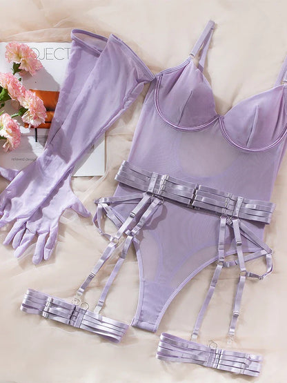 Bandage Sexy Lingerie Open Anal Bodysuit Women Corset Push Up Bra Body Femme Bondage Crotchless Teddy Underwear Erotic Costumes
