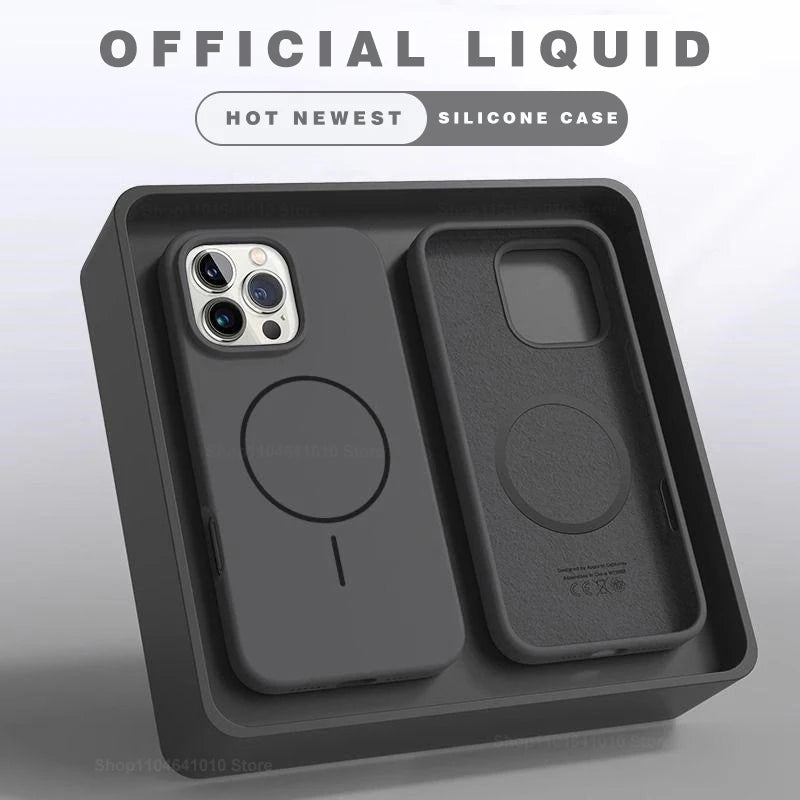 Magnetic Phone Case For iPhone 15 14 16 Plus 11 17 13 16 Pro Shockproof Silicone Cover Magsafe Wireless Charge Phone Accessories