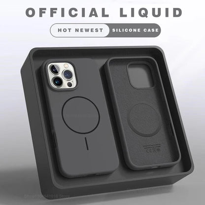 Magnetic Phone Case For iPhone 15 14 16 Plus 11 17 13 16 Pro Shockproof Silicone Cover Magsafe Wireless Charge Phone Accessories