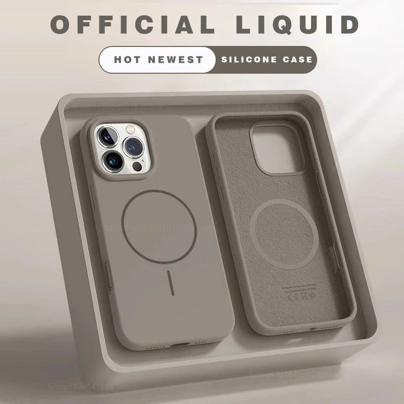 Magnetic Phone Case For iPhone 15 14 16 Plus 11 17 13 16 Pro Shockproof Silicone Cover Magsafe Wireless Charge Phone Accessories