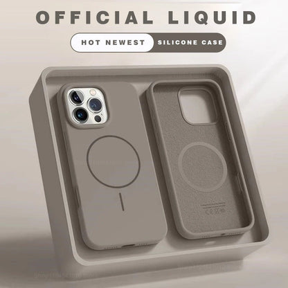 Magnetic Phone Case For iPhone 15 14 16 Plus 11 17 13 16 Pro Shockproof Silicone Cover Magsafe Wireless Charge Phone Accessories