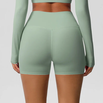 Women Sports Short With PocketedYoga Legging Shorts Squat Proof High Waist Fitness Tight Shorts Quick Drying Cycling Workout Gym