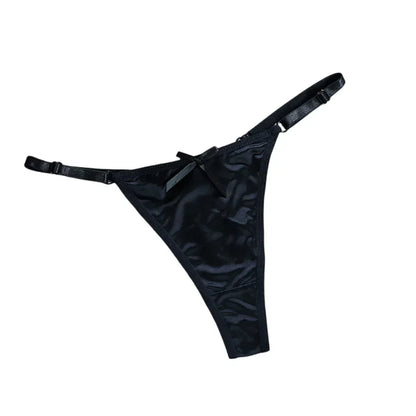 Sexy Women's Satin Soft G-Strings Thongs T-Panties Low Waist Bow Briefs Shorts Comfortable Female Underwear Трусы Женские