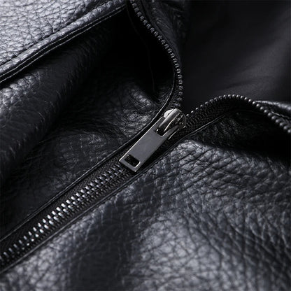 Stand Collar Women's Jacket Full Sleeve Double Button Solid Female Leather Jackets 2025 Autumn Fashion High Street Lady Outwears