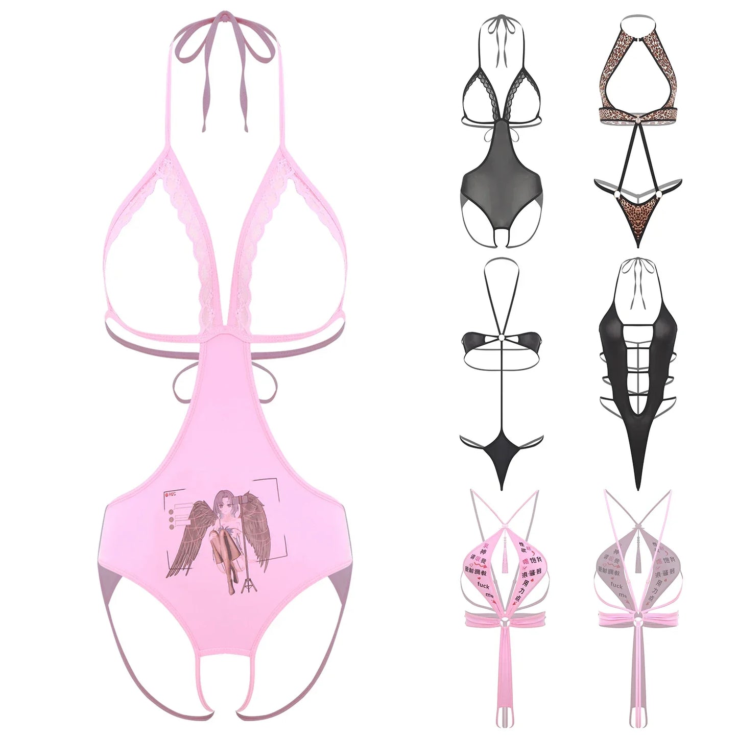 Adult Women Sheer Mesh Teddies Breast Hollow Out Opening Butt Flaunting Bodysuits Leotard for Exotic Dating Role Play Nightwear