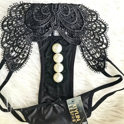 Customized Imitation Pearl Underwear Into The Body To Increase Massage Beads, Sexy Thong Tighten Briefs Thong  Panties Women