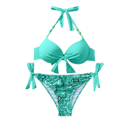 Sexy Push up Bikini 2024 Women Swimsuit Two Piece Swimwear Female Thong Bikinis Set Swimming for Bathing Suits Lace-up Biquini