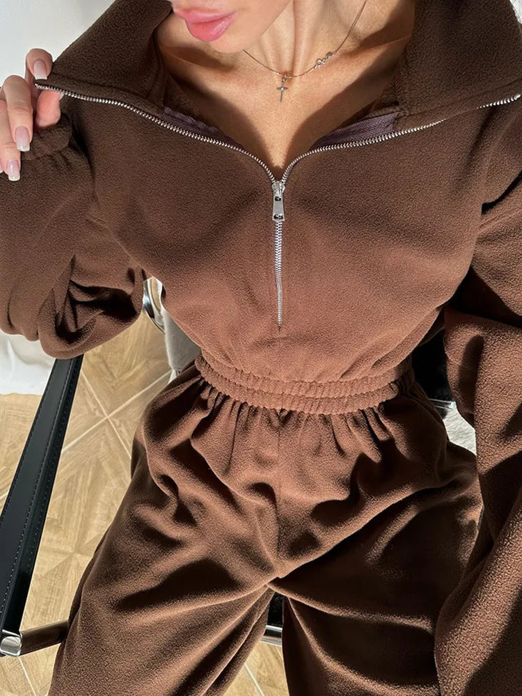 Zekye Woman Clothing New Fashion Long-sleeved Jumpsuit Women's Casual Semi-open Elastic Waist Jumpsuit Elegant Woman Jumpsuit