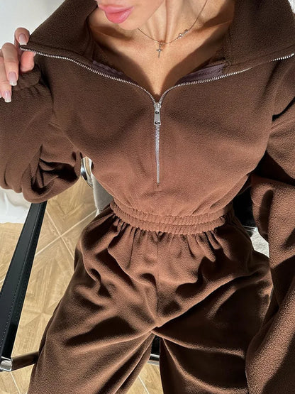 Zekye Woman Clothing New Fashion Long-sleeved Jumpsuit Women's Casual Semi-open Elastic Waist Jumpsuit Elegant Woman Jumpsuit