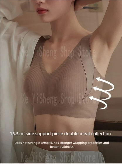 Non-trace body underwear women's bra anti-sag large size adjustment breast women big breasts small