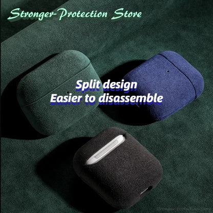 Italian Suede Leather Case For Airpods Pro 2 For Airpods Pro 3 Airpods 4 3 Case Luxury Artificial Leather All Inclusive Case