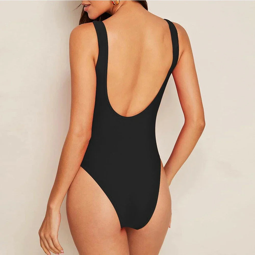 Black One-piece Swimsuit 2025 Stylish New Full Bikini Set One Piece Whole Swimwear For Women Sexy Swim Bathing Suits Swimming